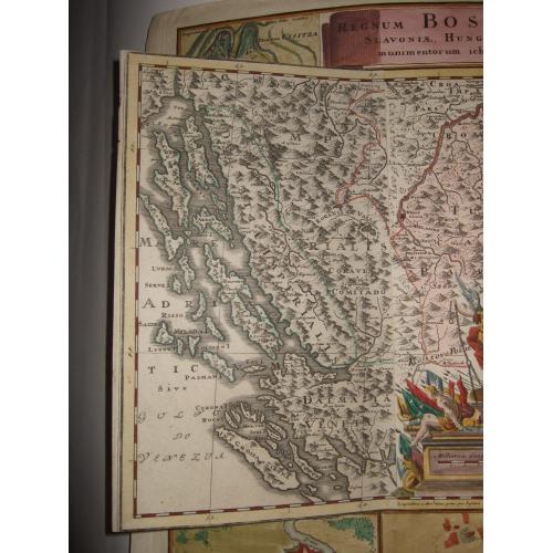 Old map image download for Serbia/Bosnia Wallmap,- Theatrum belli inter imperat. Carol VI et sult. Achmet IV in partibus regnorum Serviae et Bosniae ex authenticis subsidys delineatum a Ioh. Fr. Ottingero.