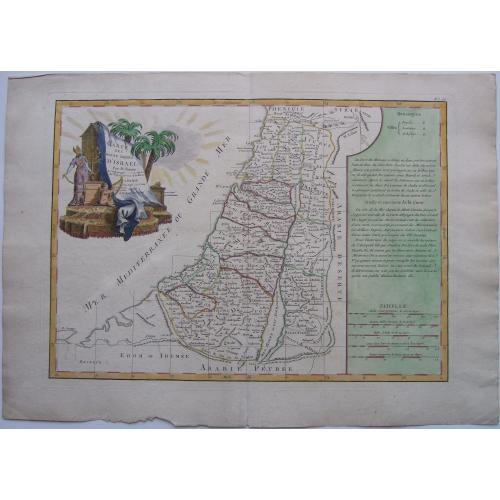 Old map image download for ISRAEL, - Carte des douze Tribus D'....